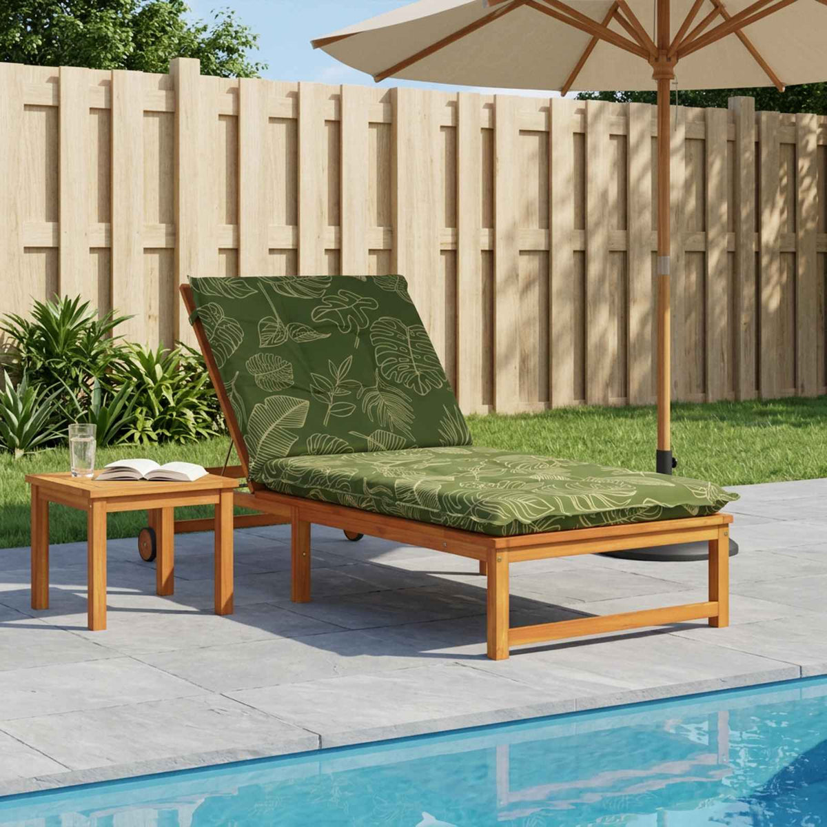 Sunlounger Cushion GEMERT 100% Polyester Leaf Design