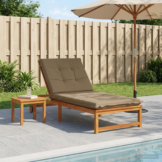 Sunlounger Cushion GEMERT 100% Polyester Taupe 190 x 70 x 9 cm
