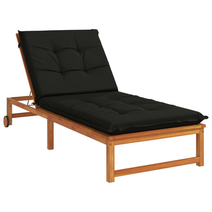 Sunlounger Cushion GEMERT 100% Polyester Black 190 x 90 x 9 cm
