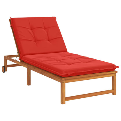 Sunlounger Cushion GEMERT 100% Polyester Red 190 x 90 x 9 cm