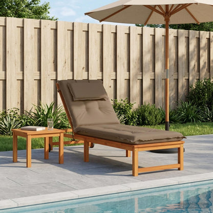 Sunlounger Cushion GEMERT 100% Polyester Taupe 190 x 60 x 9 cm