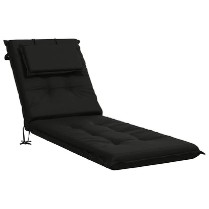 Sunlounger Cushion GEMERT 100% Polyester Black 190 x 60 x 9 cm
