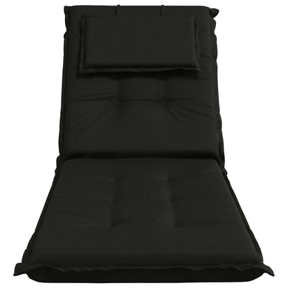 Sunlounger Cushion GEMERT 100% Polyester Black 190 x 60 x 9 cm