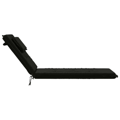 Sunlounger Cushion GEMERT 100% Polyester Black 190 x 60 x 9 cm