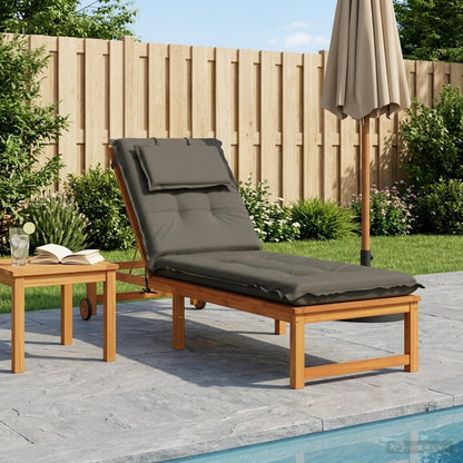 Sunlounger Cushion GEMERT 100% Polyester Grey 190 x 60 x 9 cm