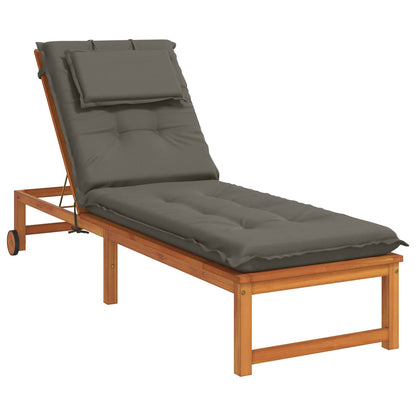 Sunlounger Cushion GEMERT 100% Polyester Grey 190 x 60 x 9 cm