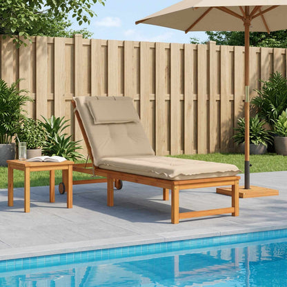 Sunlounger Cushion GEMERT 100% Polyester Cream 190 x 60 x 9 cm