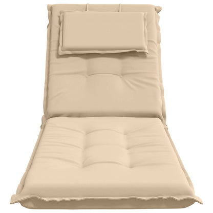 Sunlounger Cushion GEMERT 100% Polyester Cream 190 x 60 x 9 cm
