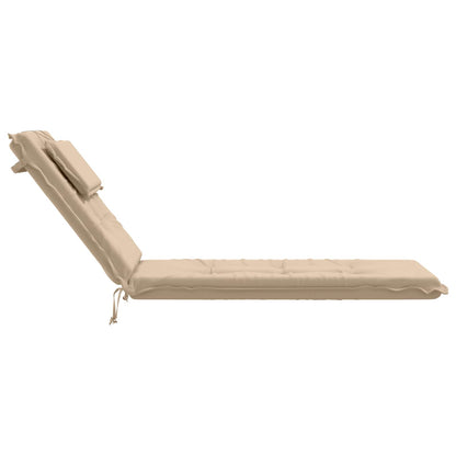 Sunlounger Cushion GEMERT 100% Polyester Cream 190 x 60 x 9 cm