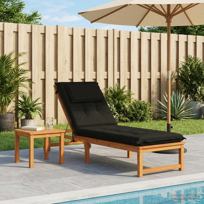 Sunlounger Cushion GEMERT 100% Polyester Black 190 x 60 x 9 cm