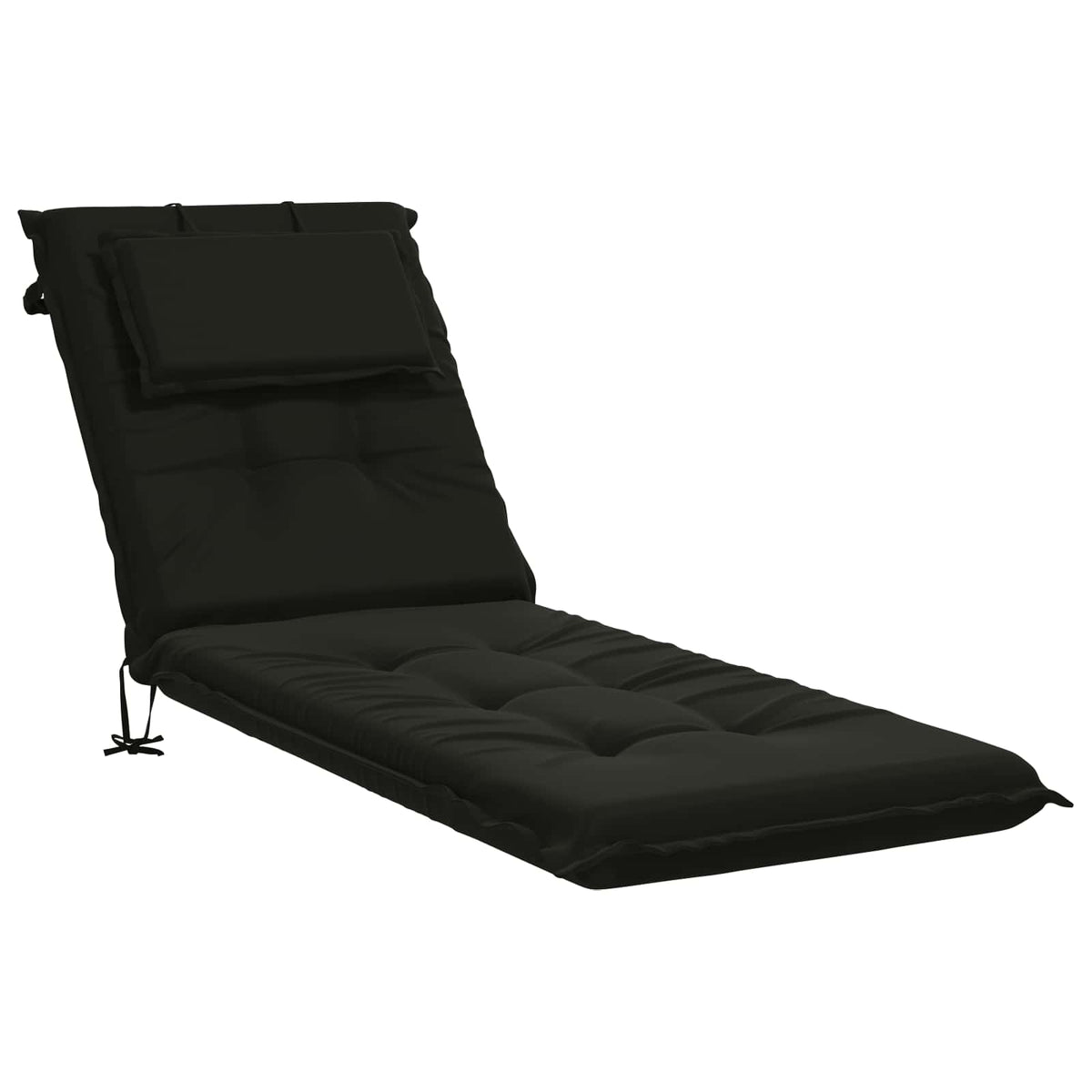 Sunlounger Cushion GEMERT 100% Polyester Black 190 x 60 x 9 cm