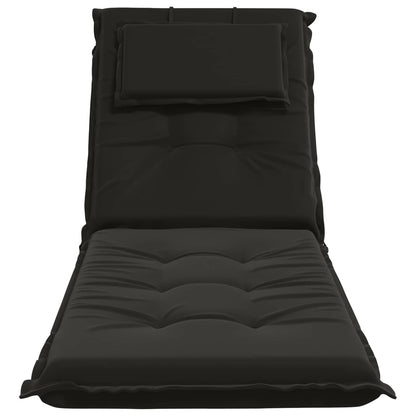 Sunlounger Cushion GEMERT 100% Polyester Black 190 x 60 x 9 cm