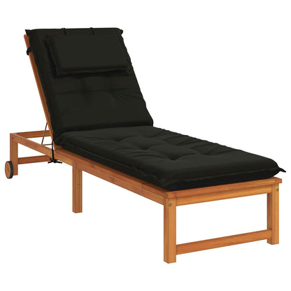 Sunlounger Cushion GEMERT 100% Polyester Black 190 x 60 x 9 cm