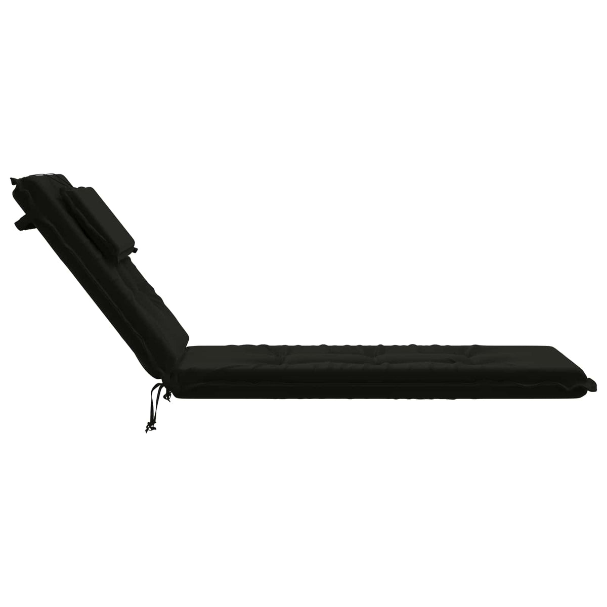 Sunlounger Cushion GEMERT 100% Polyester Black 190 x 60 x 9 cm