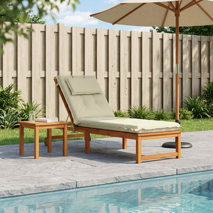 Sunlounger Cushion GEMERT 100% Polyester Cream 190 x 60 x 9 cm