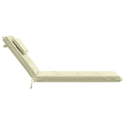 Sunlounger Cushion GEMERT 100% Polyester Cream 190 x 60 x 9 cm