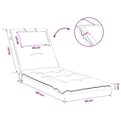 Sunlounger Cushion GEMERT 100% Polyester Cream 190 x 60 x 9 cm