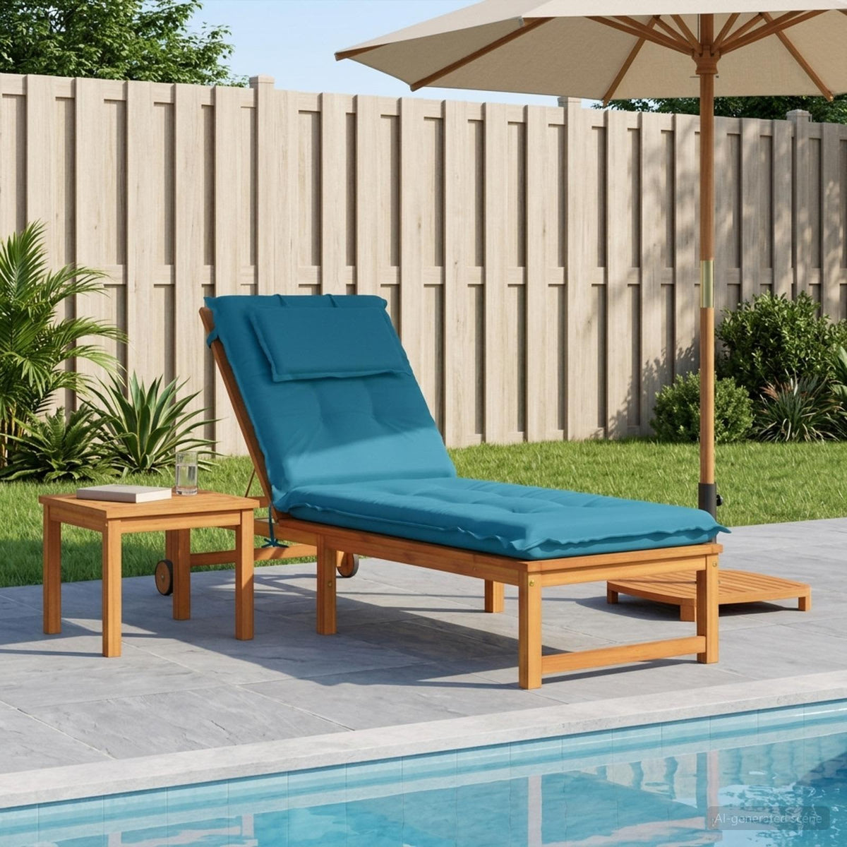Sunlounger Cushion GEMERT 100% Polyester Light Blue