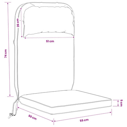 Sun Lounger Cushion 100% Polyester Taupe 55 x 124 x 5 cm