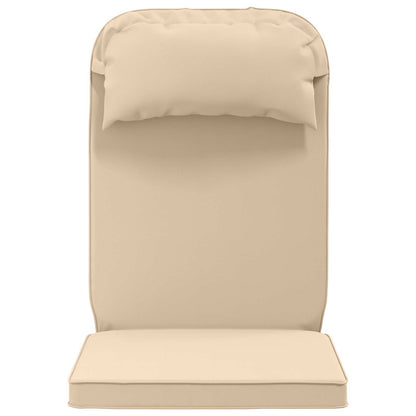 Sun Lounger Cushion 100% Polyester Cream 55 x 124 x 5 cm
