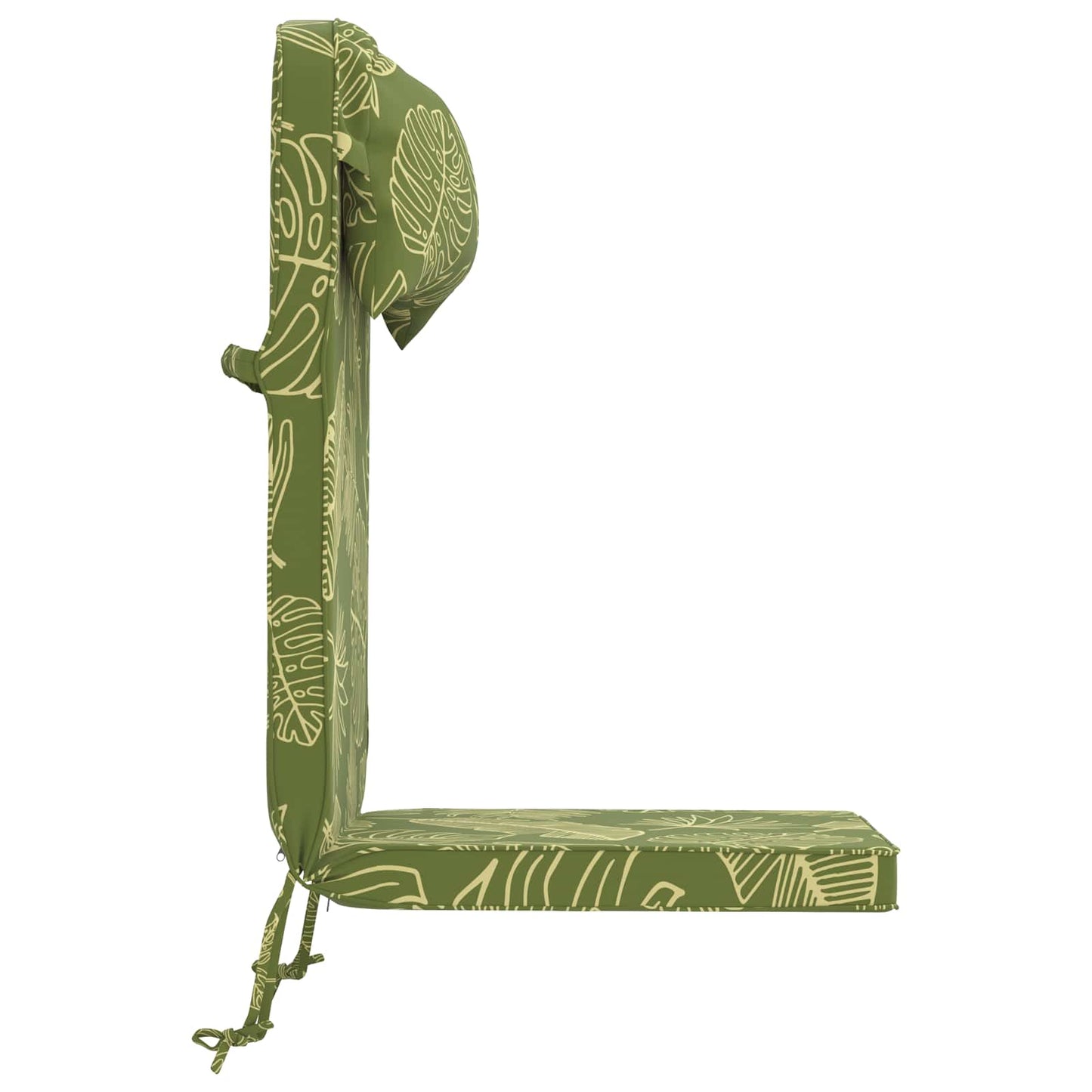 Sun Lounger Cushion 100% Polyester Leaf Design 55 x 124 x 5 cm