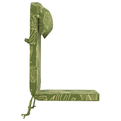Sun Lounger Cushion 100% Polyester Leaf Design 55 x 124 x 5 cm