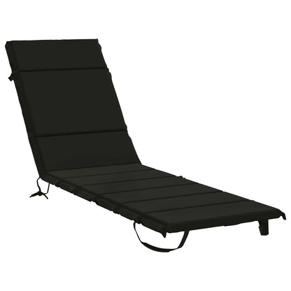 Sunlounger Cushion GEMERT 100% Polyester Black 200 x 50 x 3 cm