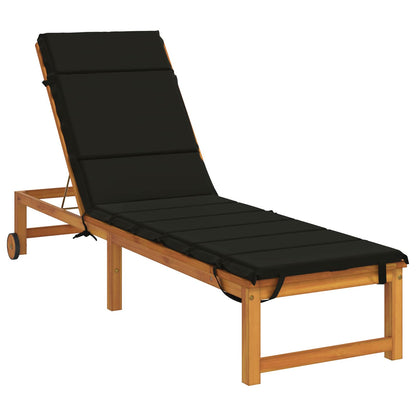 Sunlounger Cushion GEMERT 100% Polyester Black 200 x 50 x 3 cm