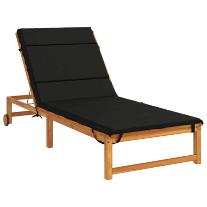 Sunlounger Cushion GEMERT 100% Polyester Black 200 x 80 x 3 cm