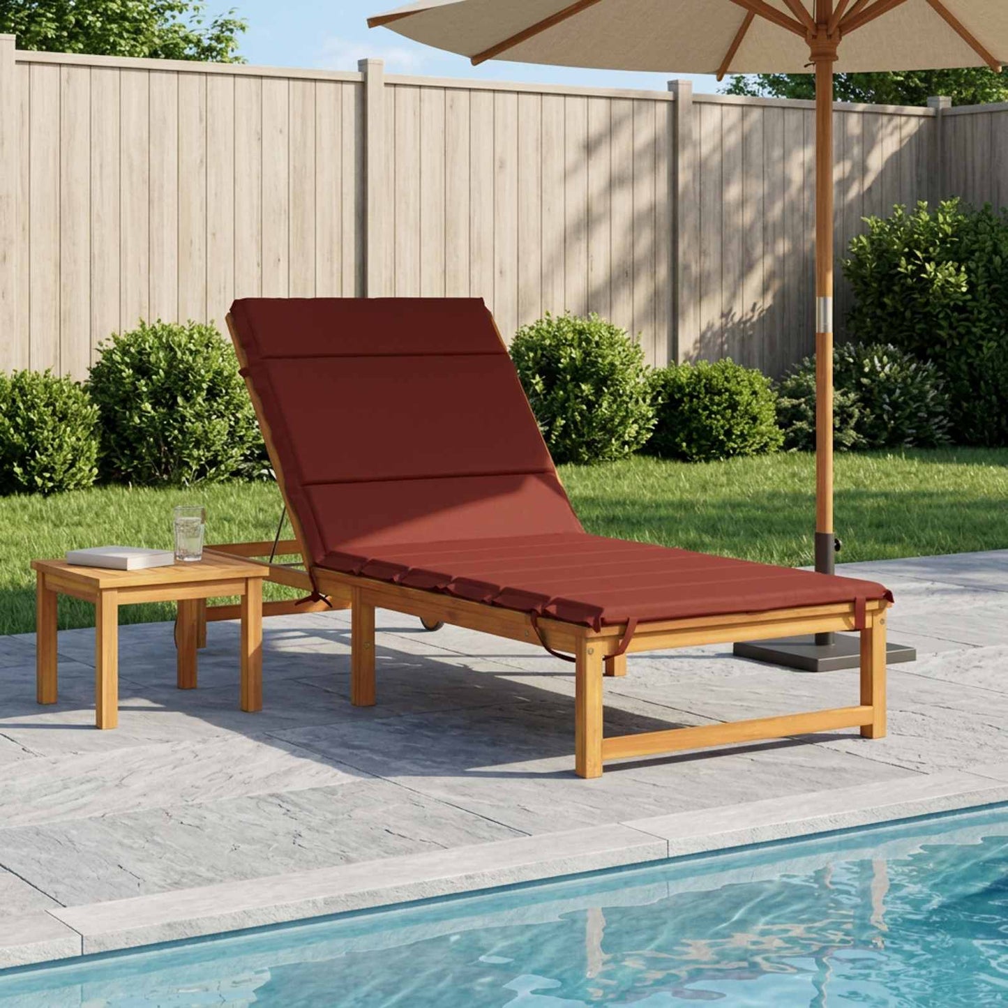 Sunlounger Cushion GEMERT 100% Polyester Red 200 x 80 x 3 cm