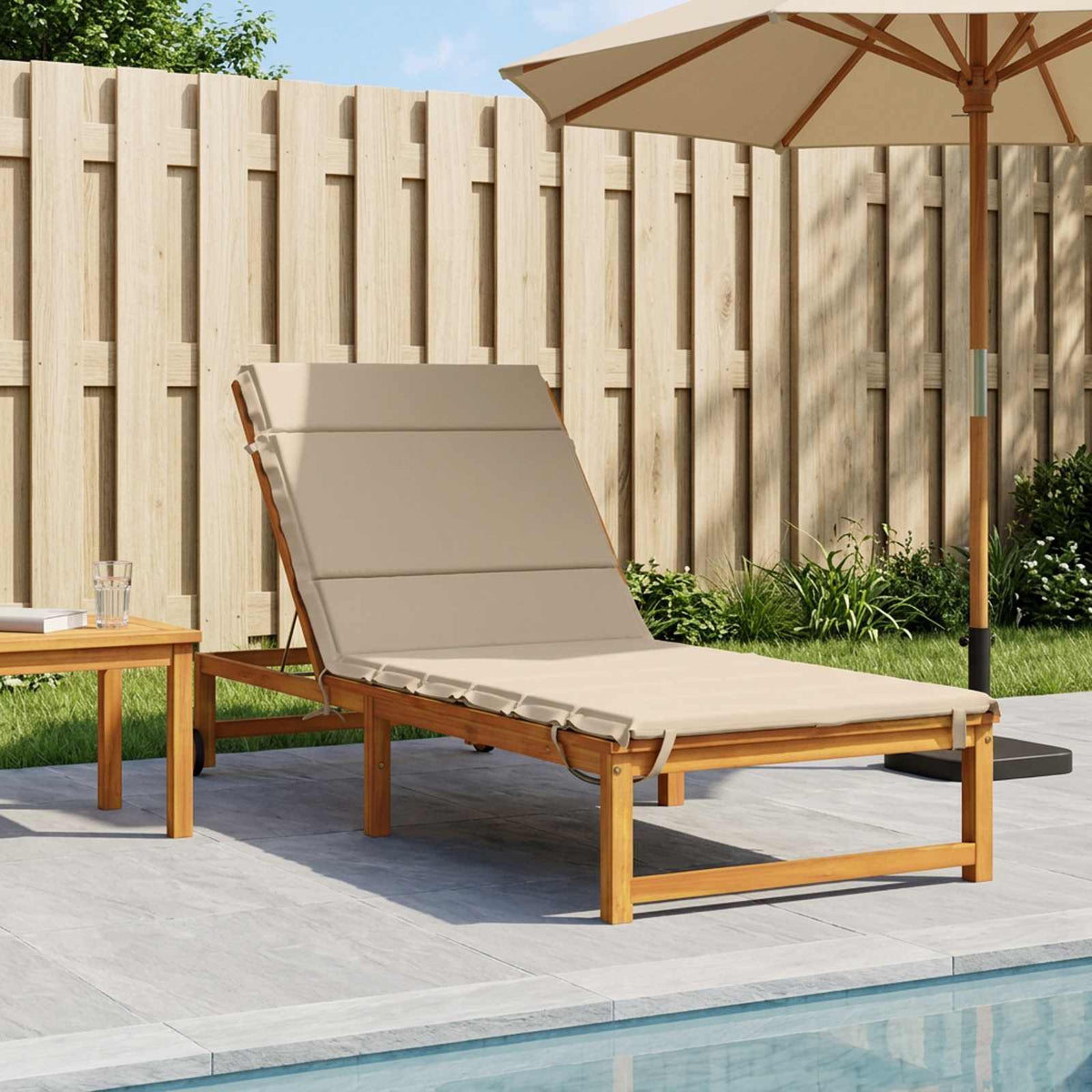 Sunlounger Cushion GEMERT 100% Polyester Cream 200 x 90 x 3 cm