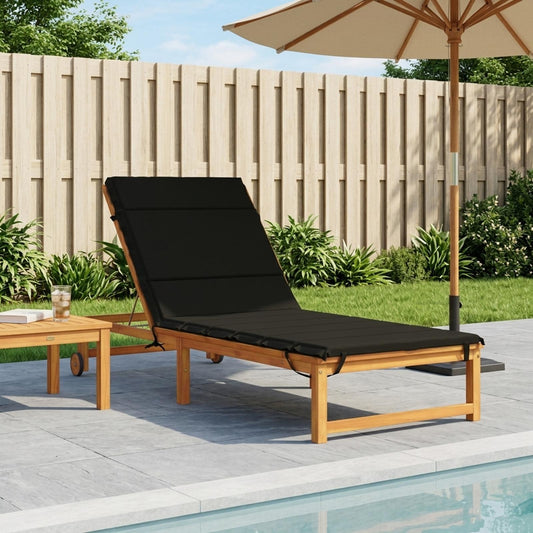 Sunlounger Cushion GEMERT 100% Polyester Black 200 x 80 x 3 cm