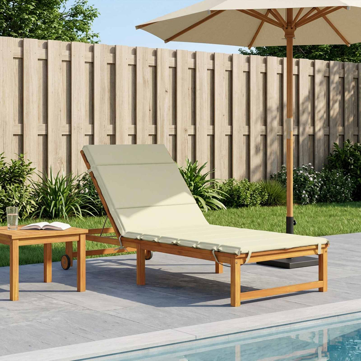 Sunlounger Cushion GEMERT 100% Polyester Cream 200 x 90 x 3 cm