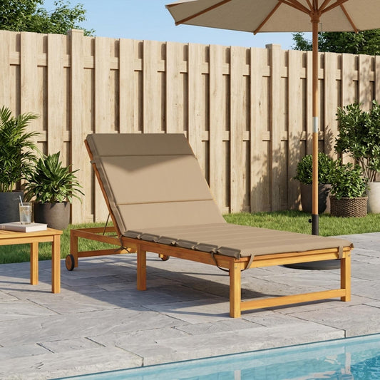 Sunlounger Cushion GEMERT 100% Polyester Taupe 200 x 80 x 3 cm