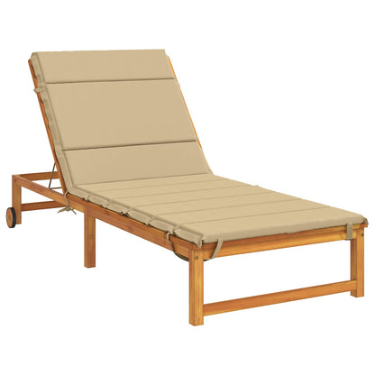 Sunlounger Cushion GEMERT 100% Polyester Beige 200 x 90 x 3 cm