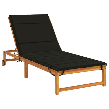 Sunlounger Cushion GEMERT 100% Polyester Black 200 x 90 x 3 cm