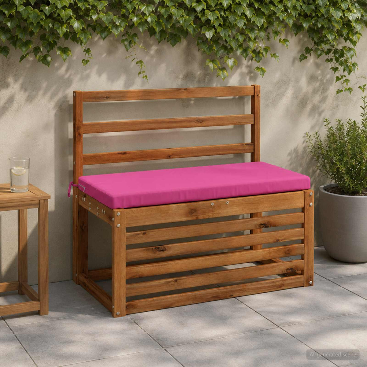 2-Piece Bench Cushions SOEST 2 pcs 100% Polyester Pink