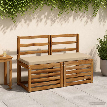 2-Piece Bench Cushions SOEST 2 pcs 100% Polyester Sand