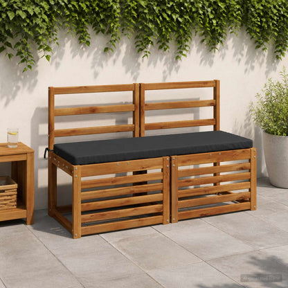 2-Piece Bench Cushions SOEST 2 pcs 100% Polyester Dark Blue