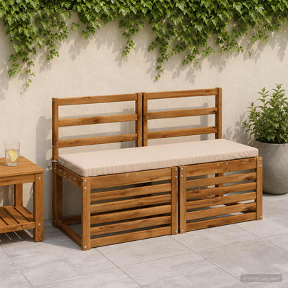 2-Piece Bench Cushions SOEST 2 pcs 100% Polyester Cream
