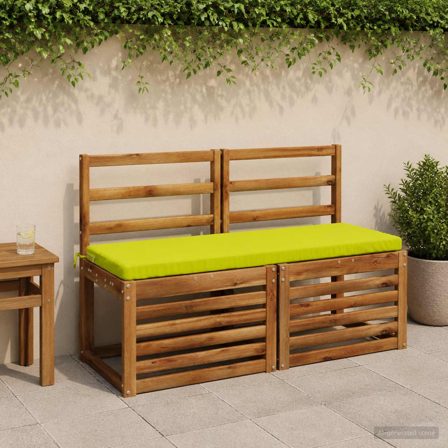 2-Piece Bench Cushions SOEST 2 pcs 100% Polyester Bright Green