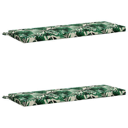 2-Piece Bench Cushions SOEST 2 pcs 100% Polyester Leaf Pattern