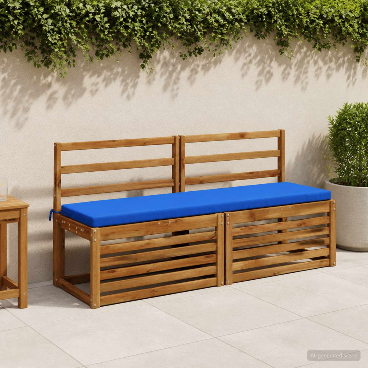 2-Piece Bench Cushions SOEST 2 pcs 100% Polyester Royal Blue
