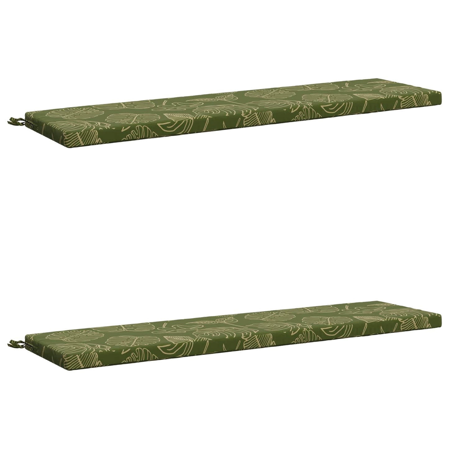 2-Piece Bench Cushions SOEST 2 pcs 100% Polyester Leaf Design