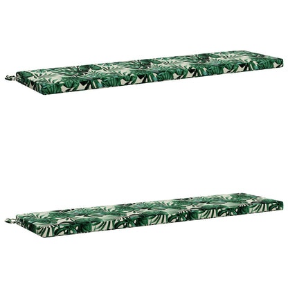 2-Piece Bench Cushions SOEST 2 pcs 100% Polyester Leaf Pattern