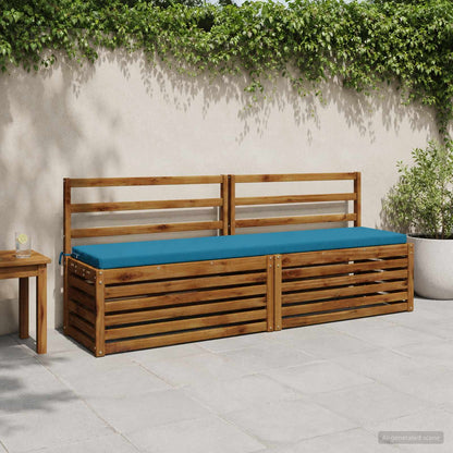 Bench Cushion SOEST 100% Polyester Light Blue 200 x 40 x 5 cm