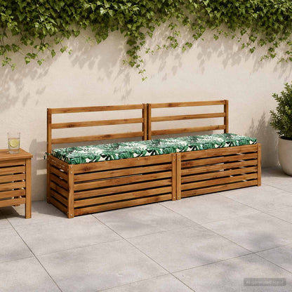 Bench Cushion SOEST 100% Polyester Leaf Pattern 200 x 40 x 5 cm