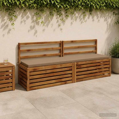 2-Piece Bench Cushions SOEST 2 pcs 100% Polyester Taupe