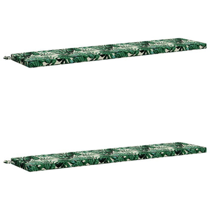 2-Piece Bench Cushions SOEST 2 pcs 100% Polyester Leaf Pattern
