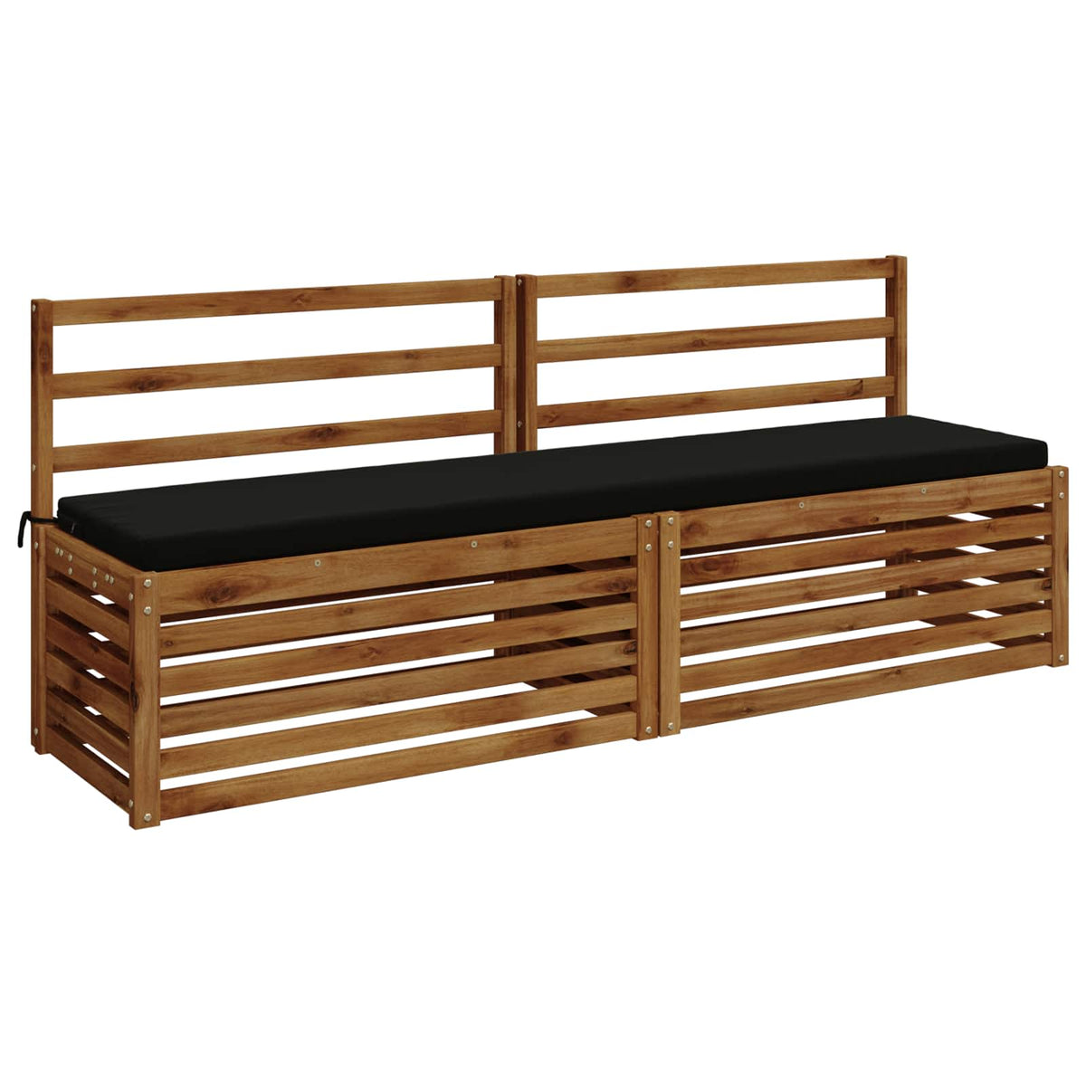 Bench Cushion SOEST 100% Polyester Black 200 x 40 x 5 cm